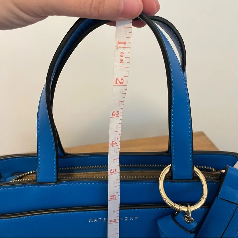 Kate Landry Blue and Gold Round Satchel Crossbody Handbag